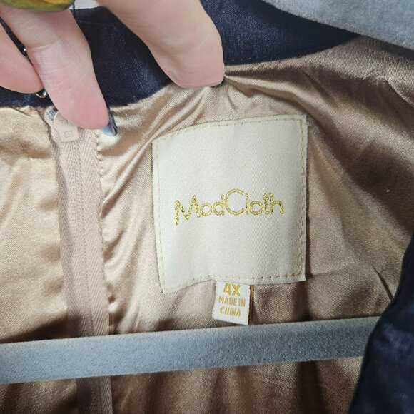 ModCloth Floral Geometric Pattern Dress Collar Pockets Womens 4XL Short Sleeve - Picture 3 of 16